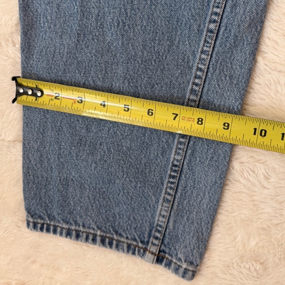 Eddie Bauer Vintage 90s Relaxed Fit Jeans 34x29 Light Wash - Picture 4 of 10